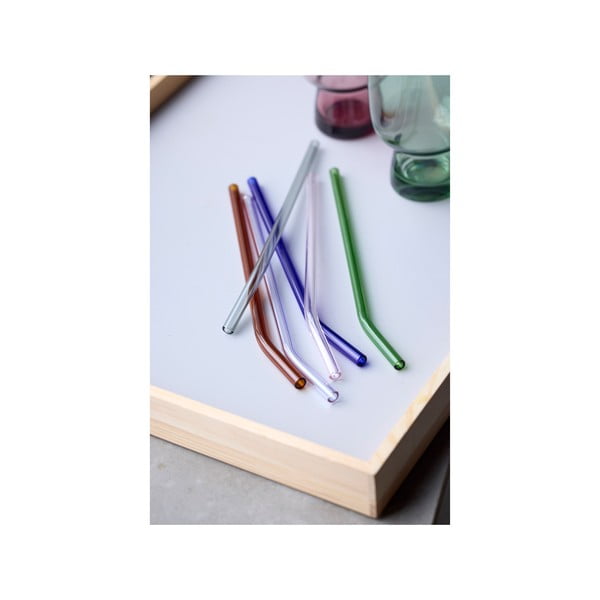 Klaasist kõrred 4tk komplektis koos puhastusharjaga - Lyngby Glas-image-3