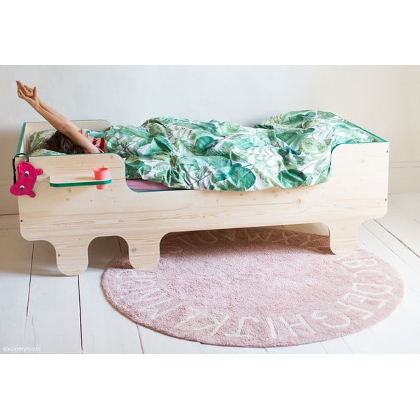 Heleroosa pestav käsitsi kootud puuvillane laste vaip ø150 cm ABC Vintage Nude - Lorena Canals-image-4