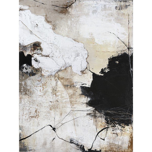 Trükitud/käsitsi maalitud elementidega lõuendimaal 90x118 cm Reform 1 - Malerifabrikken