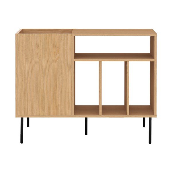 Must/puiduvärvi tammespooniga kummut plaadimängijale 100x80x42 cm Viny – TemaHome-image-3