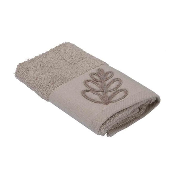 Šedý bavlněný ručník Bella Maison Leaf, 30 x 50 cm