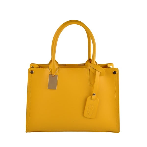 Žlutá kožená kabelka Florence Bags Manor