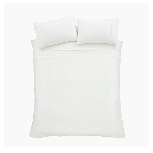 Valge voodipesu kaheinimesevoodile 200x200 cm Broderie Anglaise - Catherine Lansfield