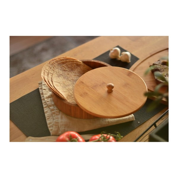 Bambusest kast tortillade hoidmiseks, 20 x 20 cm Pekit - Bambum-image-2