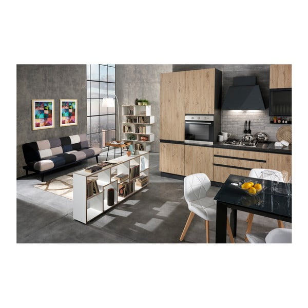 Valge raamaturiiul puidust servaga 69x160 cm Random Andrea - Tomasucci-image-3