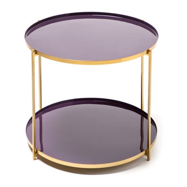 Fialový odkládací stolek 360 Living Romy 622, ⌀ 50 cm