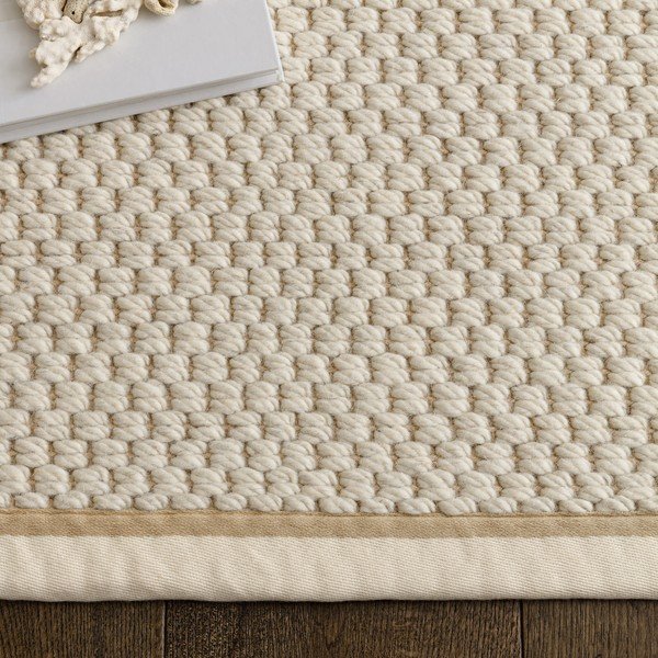 Kreem kahepoolne/käsitsi kootud villasegu vaip 160x240 cm Korra Double Loop - Asiatic Carpets-image-1