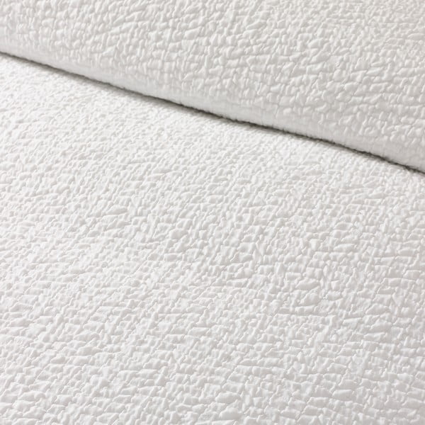 Valge pikendatud krepp-voodipesu kaheinimesevoodile 230x220 cm Crinkle Seersucker - Catherine Lansfield-image-3