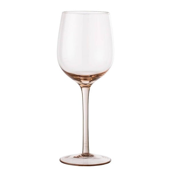Světle růžová sklenice na víno Bloomingville Wine Glass