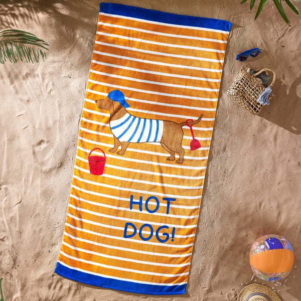Oranž puuvillane rätik 76x160 cm Hot Dog - Catherine Lansfield-image-1