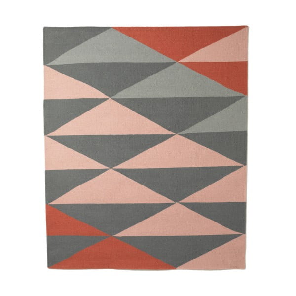 Vlněný koberec triangle 120x150 cm, růžový