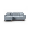 Helesinine sametist panipaigaga nurgadiivanvoodi (vasak nurk) Kyoto - Cosmopolitan Design