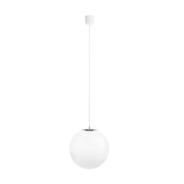 Bílostříbrné závěsné svítidlo s bílým kabelem a bílou objímkou Sotto Luce Tsuki, Ø 30 cm