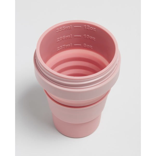 Roosa kokkupandav reisikruus Carnation, 355 ml Pocket Cup - Stojo-image-3