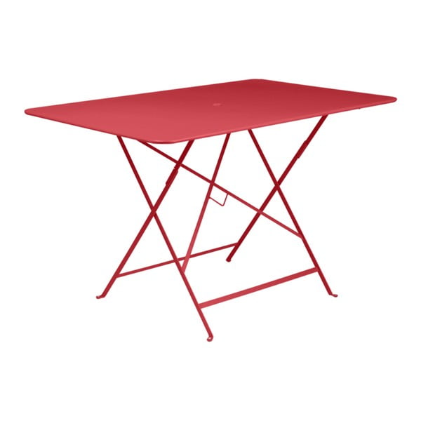 Červený skládací zahradní stolek Fermob Bistro, 117 x 77 cm