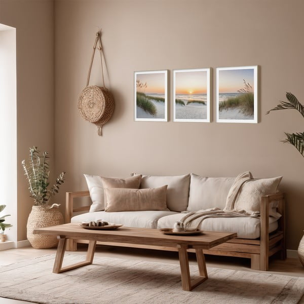 Maalid 3tk komplektis 30x40 cm Sunrise on the Beach-image-1