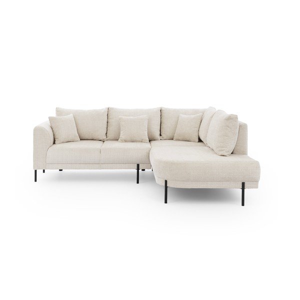 Beež šenillist nurgadiivan (parempoolne/L-kujuline) Mauris - Ropez