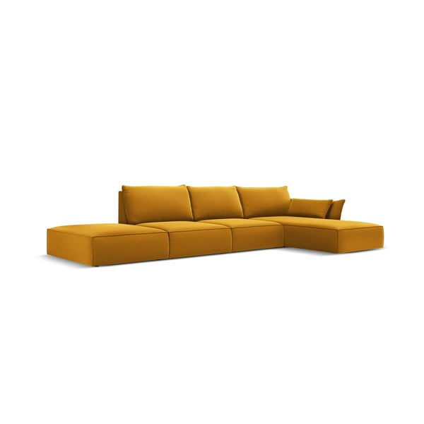 Sinepivärvi sametist nurgadiivan (parem nurk) Vanda - Mazzini Sofas-image-2