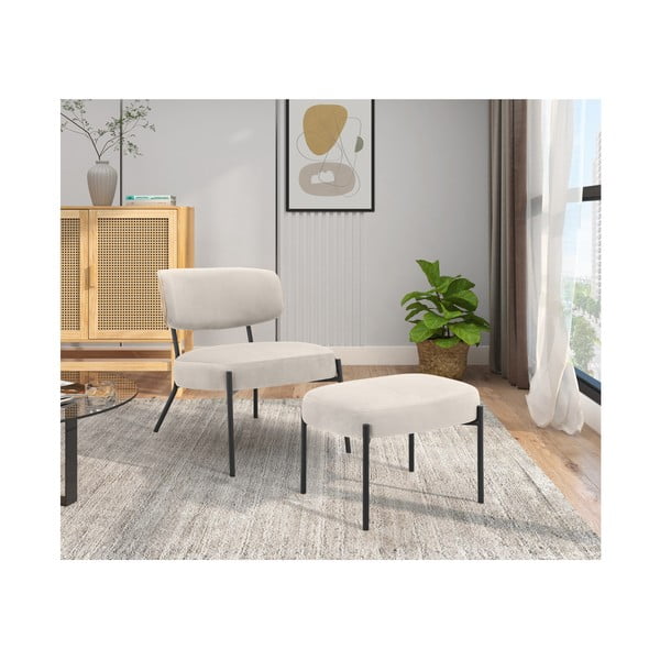 Kreem sametist tugitool koos jalatoega Jerry - Støraa-image-2