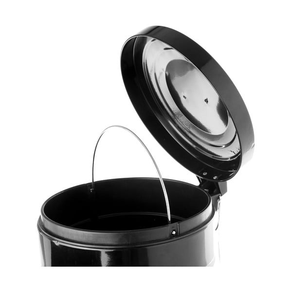 Must metallist pedaaliga prügikast , 20 l Retro - Casa Selección-image-1