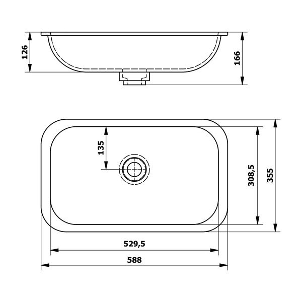 Valge kunstkivikeraamikast valamu 59x35,5 cm Impala - Sapho-image-4