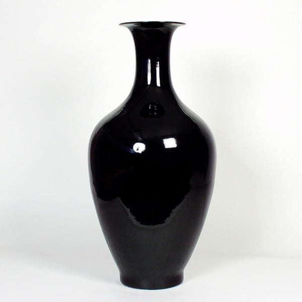 Černá ručně vyráběná porcelánová váza Pols Potten XXL, výška 90 cm 