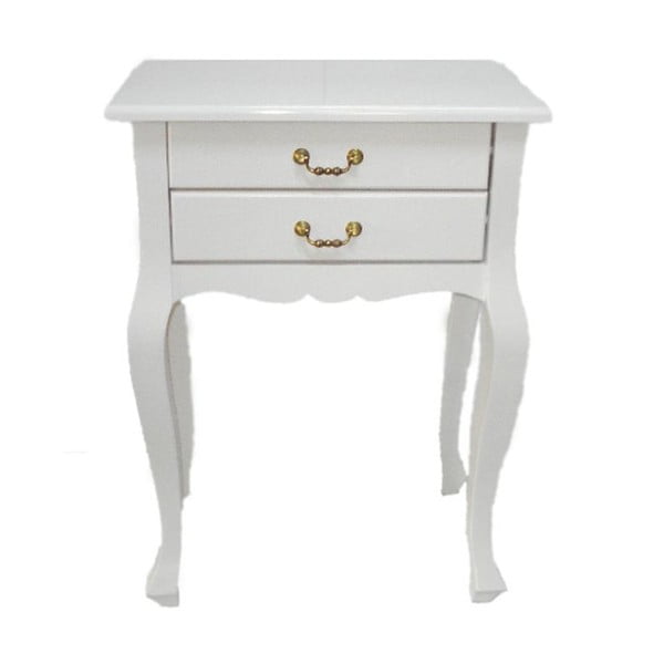 Odkládací stolek Lacquered White, 52x35x72 cm
