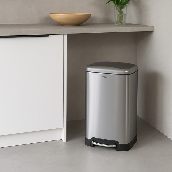 Terasest pedaaliga prügikast, 30 l - Wenko-image-1