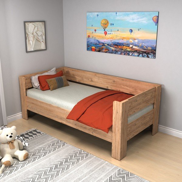 Puiduvärvi üheinimesevoodi 140x190 cm Malina - Kalune Design-image-3