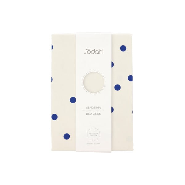 Sinine/kreem puuvill-satiinist voodipesu üheinimesevoodile 140x200 cm Solaris - Södahl-image-4