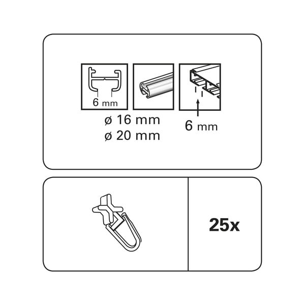 Plastmass kardinapuude liugkinnitused komplektis  25 tk – SP TREND-image-2