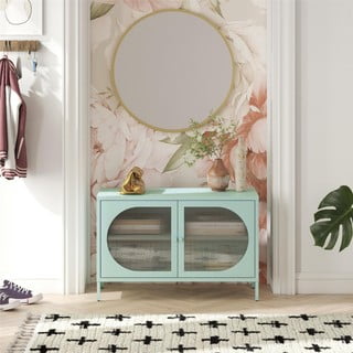 Helesinine metallist vitriinkapp 100x64x40 cm Luna - Støraa