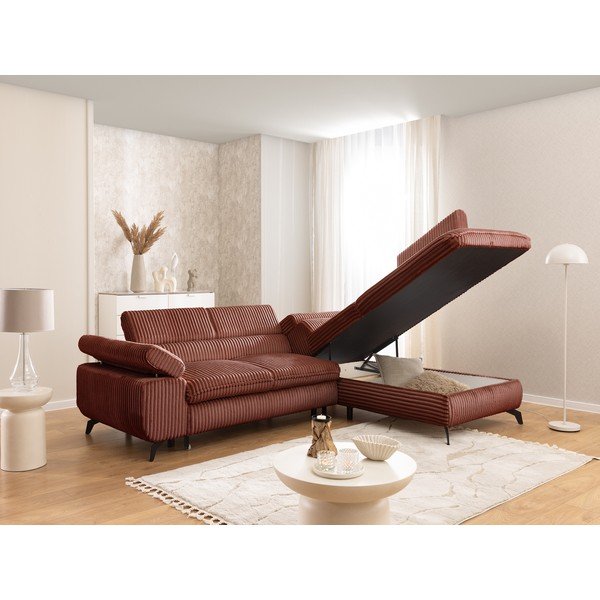 Terrakota värvi velvetist nurgadiivan (parem nurk/L-kujuline) Marbeya - Ropez-image-4