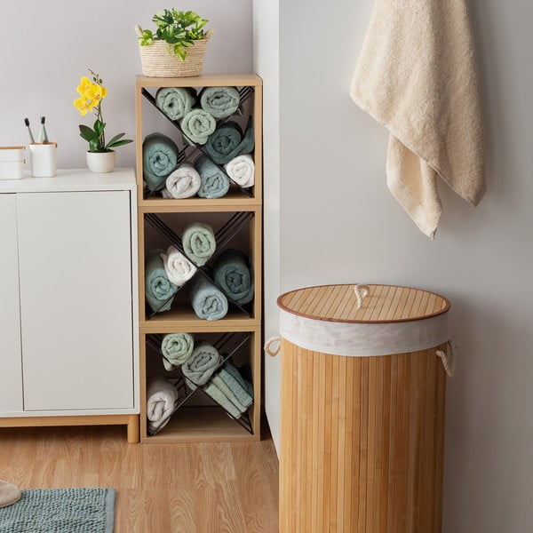 Ümmargune bambusest pesukorv ümmargune - Compactor-image-3