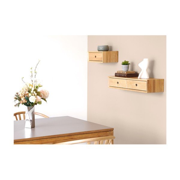 Tammepuidust riiul heledas naturaalses toonis 80 cm Luzern - House Nordic-image-3