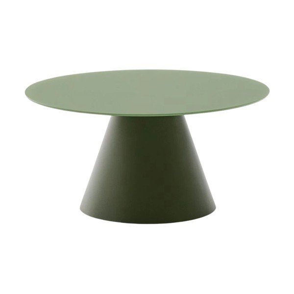 Roheline ümmargune diivanilaud klaasist pealispinnaga ø 80 cm Wilshire - Kave Home