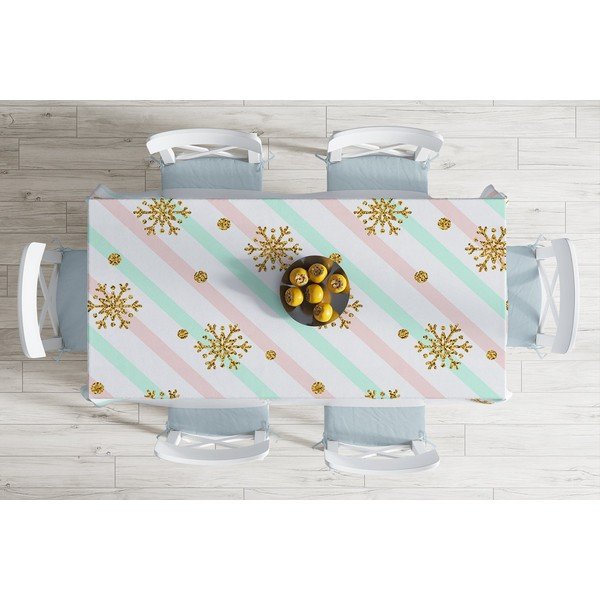 Jõululaudlina puuvillase seguga Gold , 140 x 180 cm Snowflakes - Minimalist Cushion Covers-image-1