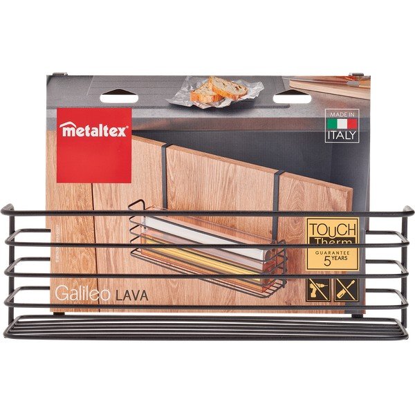 Mustast metallist rippuv köögiriiul Lava Large Galileo - Metaltex-image-3