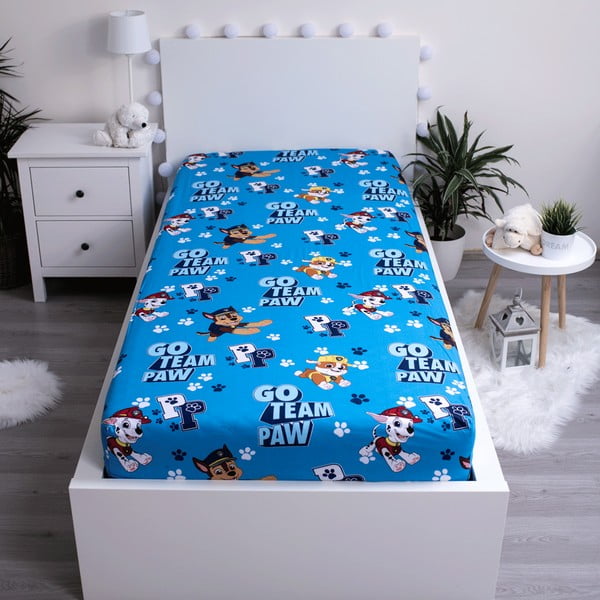 Sinine puuvillane laste lina 90x200 cm Paw Patrol - Jerry Fabrics-image-2