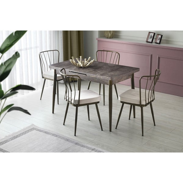 Hallid metallist söögitoolid 2tk komplektis Yildiz - Kalune Design-image-1