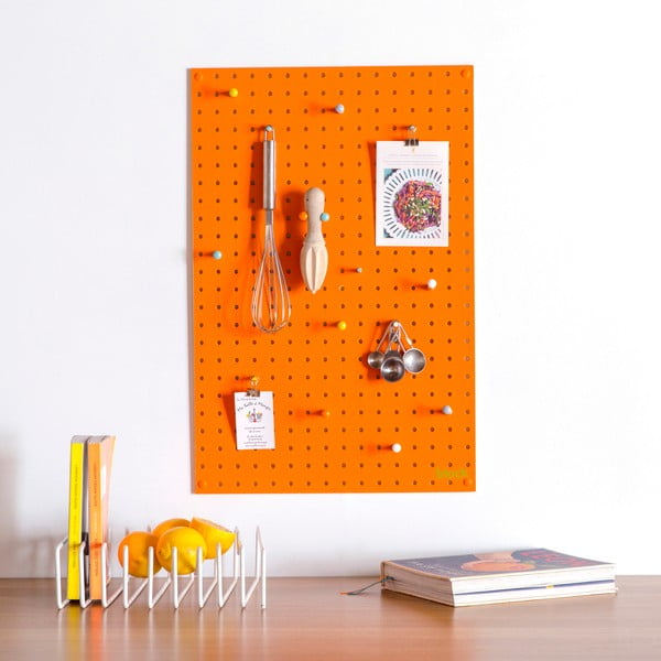 Oranžová multifunkční nástěnka Pegboard Medium, 61 x 81 cm