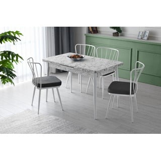 Valge-must metallist söögitoolid 2tk komplektis Yildiz - Kalune Design