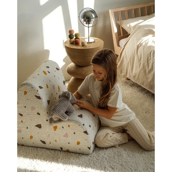 Valge buklee/šenillkangast laste tugitool Terrazzo Cloud - Wigiwama-image-2