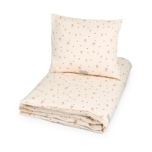 Helekollane/roosa orgaanilisest puuvillast beebide voodipesu 100x140 cm Bows - Cam Cam Copenhagen