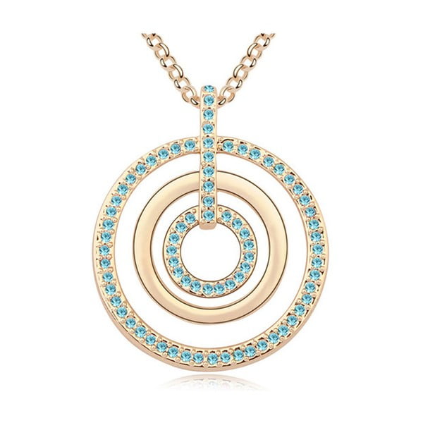 Pozlacený náhrdelník s modrými krystaly Swarovski Elements Crystals Evone