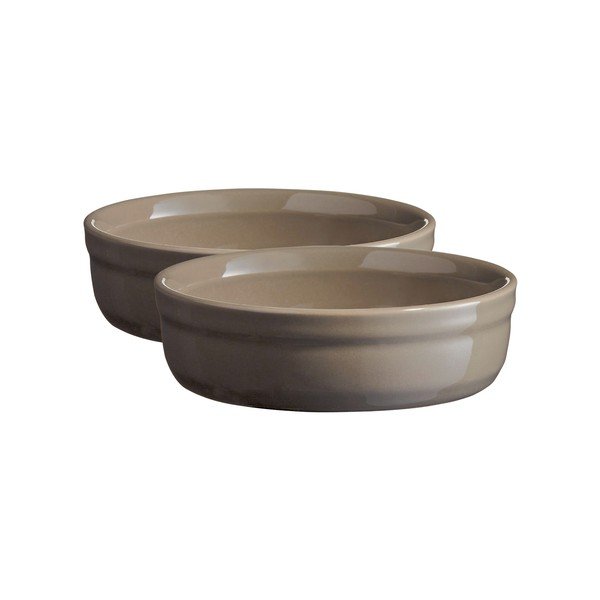 Sada 2 fenyklově šedých zapékacích misek na crème brûlée Emile Henry