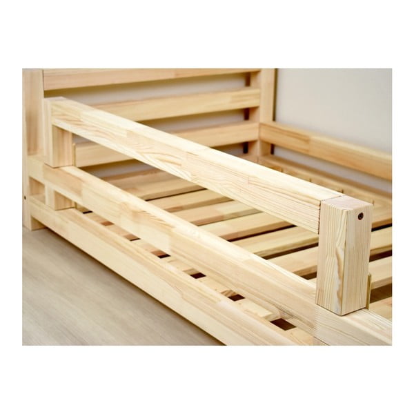 Bílá bočnice z borovicového dřeva k posteli Benlemi Safety, délka 90 cm-image-1