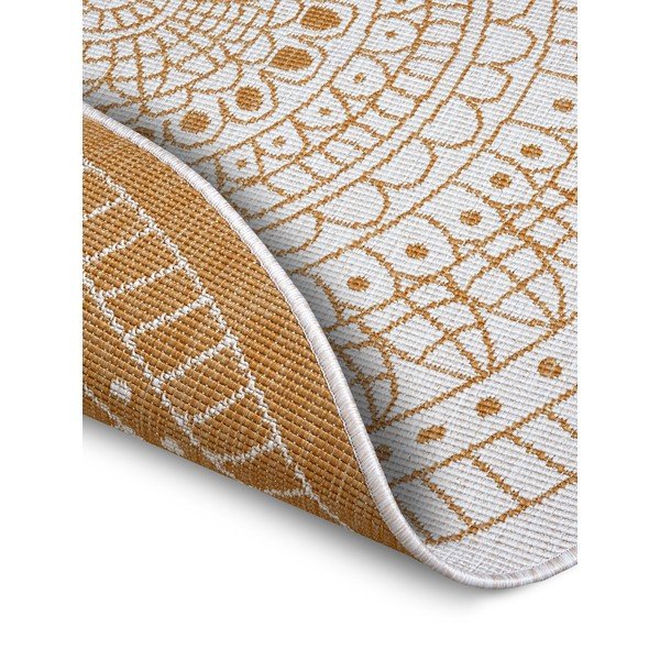 Ookerkollane-valge ümmargune õuevaip ø 140 cm Porto - NORTHRUGS-image-2
