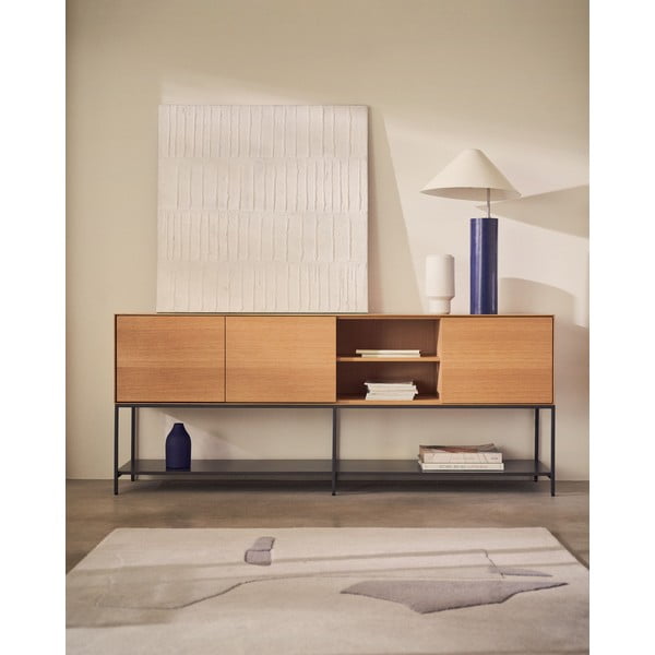 Tammedekooriga madal kummut 195x80 cm Vedrana - Kave Home-image-1