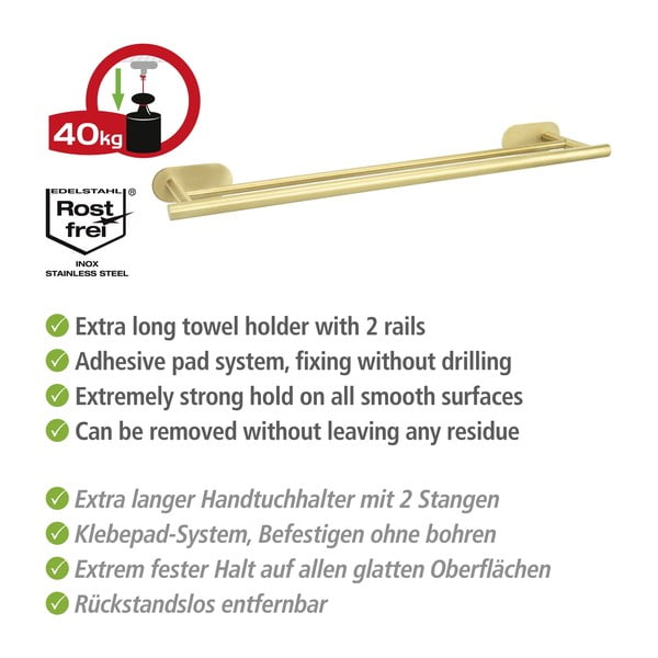 Isehoidev roostevabast terasest rätikuhoidja Orea Gold - Wenko-image-4